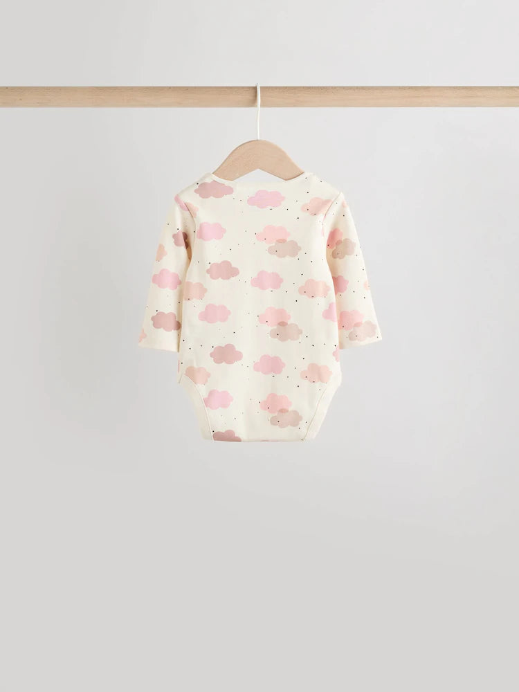 |BabyGirl| Pacote Com 5 Macacões De Manga Comprida Rosa Para Bebê