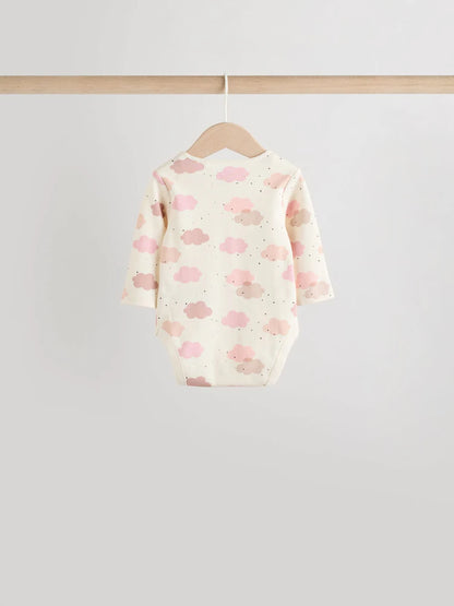 |BabyGirl| Pacote Com 5 Macacões De Manga Comprida Rosa Para Bebê