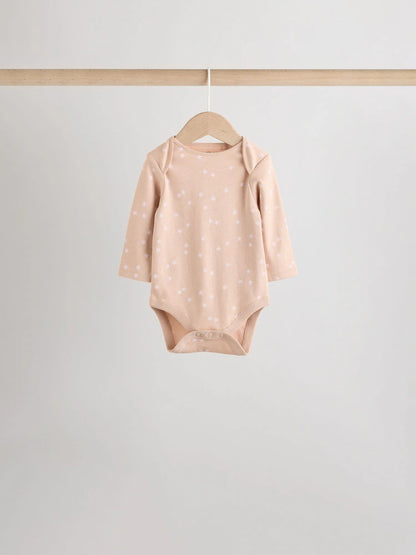 |BabyGirl| Pacote Com 5 Macacões De Manga Comprida Rosa Para Bebê