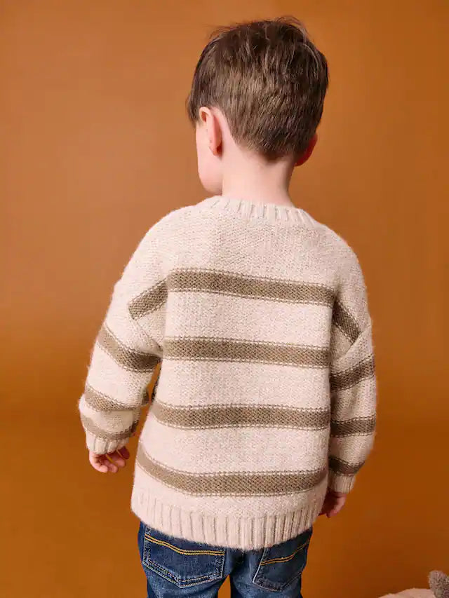 |Boy| Blusa De Gola Redonda De Tricô De Halloween Com Abóbora Neutra (3 meses a 7 anos)