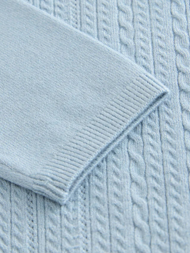 |Boy| Camisa Polo Azul De Malha Trançada (3 meses a 7 anos)