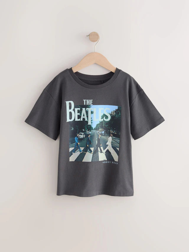 |BigBoy| Camiseta Cinza The Beatles Com Licença Grande 100% Algodão (3 a 16 anos)