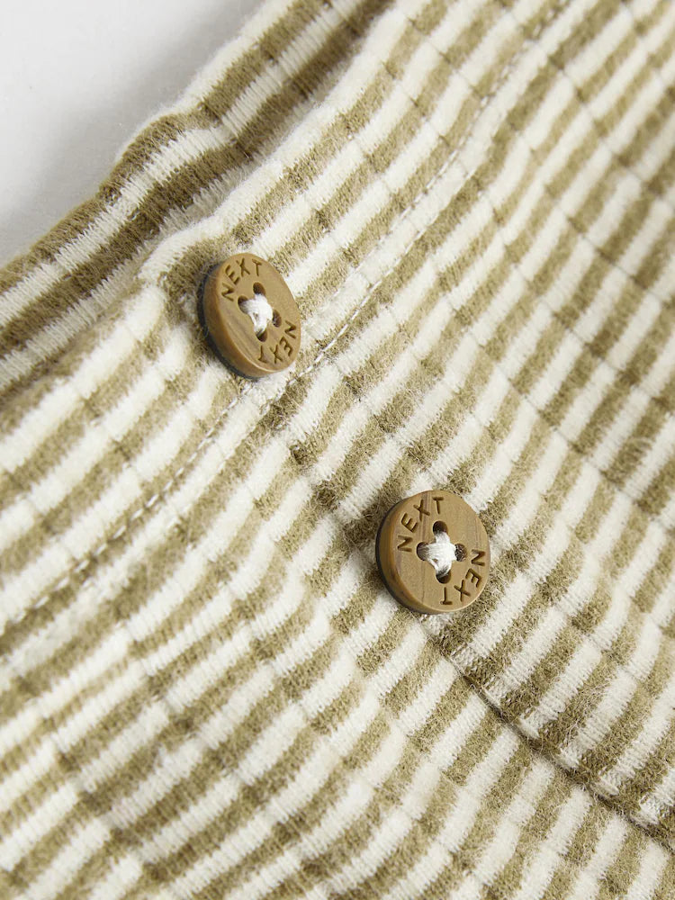 |BabyGirl| Conjunto De Blusa e Legging Listrada Verde/Branca Para Bebê (0 meses a 2 anos)