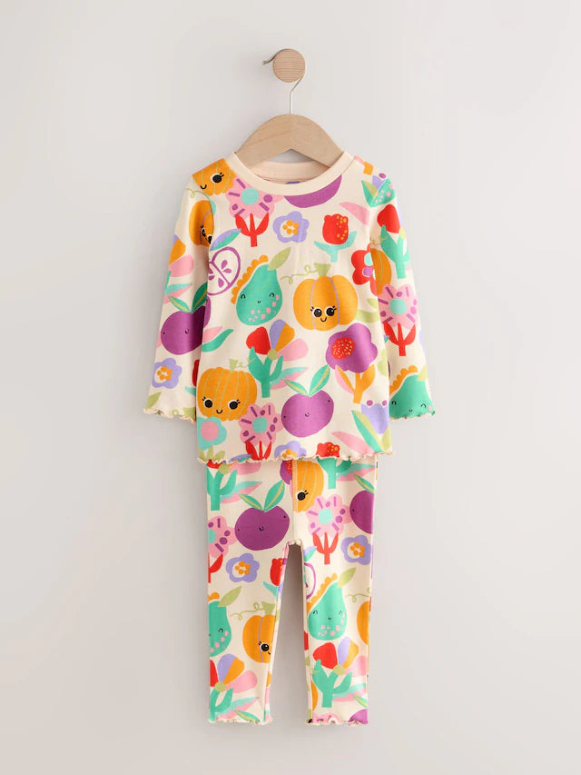 |Girl| Pijama De Abóbora Roxa Com Estampa De Abóbora, Pacote Com 3 (9 meses a 10 anos)