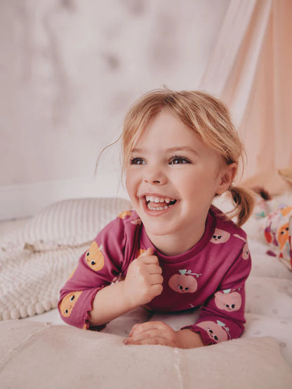 |Girl| Pijama De Abóbora Roxa Com Estampa De Abóbora, Pacote Com 3 (9 meses a 10 anos)