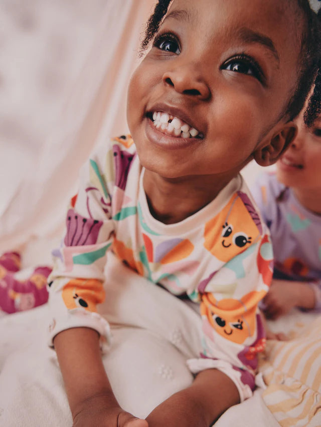 |Girl| Pijama De Abóbora Roxa Com Estampa De Abóbora, Pacote Com 3 (9 meses a 10 anos)