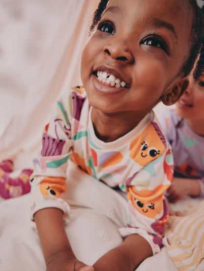 |Girl| Pijama De Abóbora Roxa Com Estampa De Abóbora, Pacote Com 3 (9 meses a 10 anos)