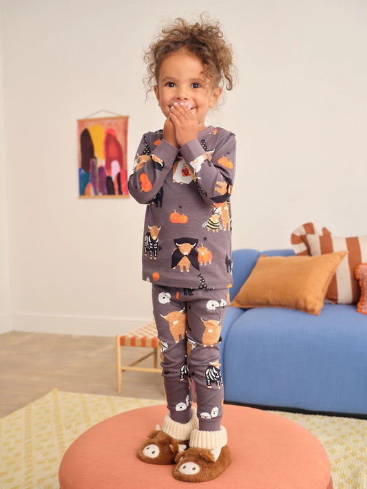 |Girl| Pijama De Halloween Com Estampa Hamish Para Gostosuras Ou Travessuras (9 meses a 12 anos)