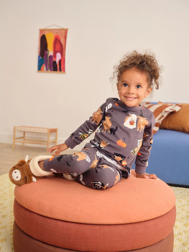 |Girl| Pijama De Halloween Com Estampa Hamish Para Gostosuras Ou Travessuras (9 meses a 12 anos)