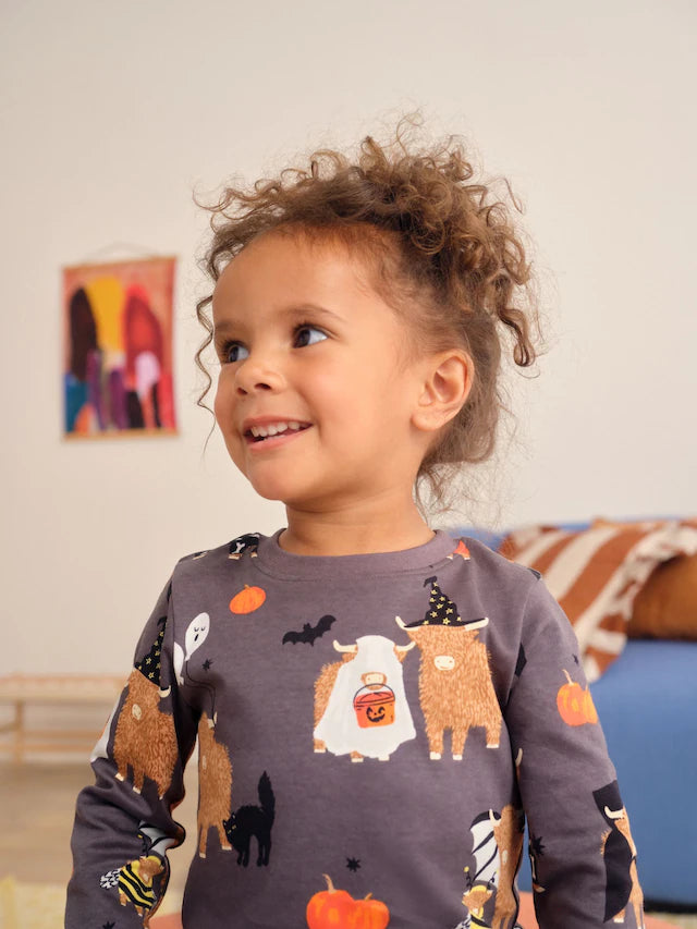 |Girl| Pijama De Halloween Com Estampa Hamish Para Gostosuras Ou Travessuras (9 meses a 12 anos)