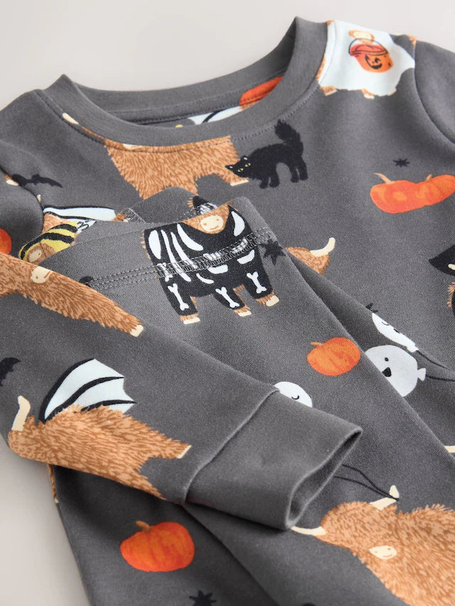 |Girl| Pijama De Halloween Com Estampa Hamish Para Gostosuras Ou Travessuras (9 meses a 12 anos)