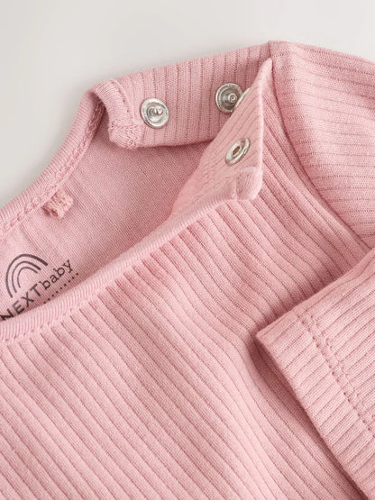 |BabyGirl| Conjunto De 2 Peças De Vestido e Body De Manga Comprida Para Bebê, Rosa/Coração de frutas vermelhas (0 meses a 2 anos)