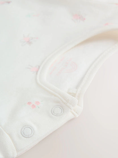 |BabyGirl| Vestido De Avental e Body De Manga Comprida Pink Fairy Baby, Conjunto De 2 peças (0 meses a 2 anos)