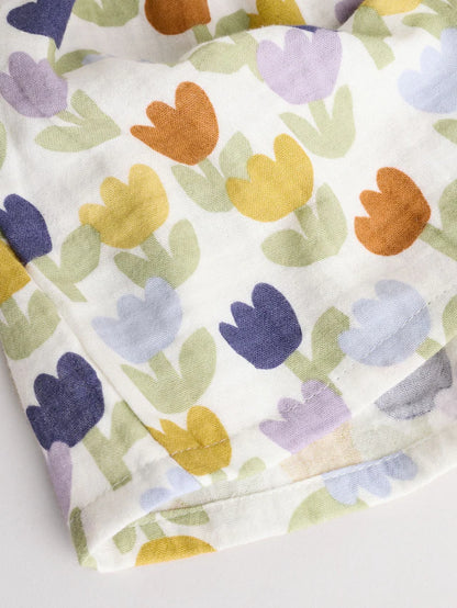 |BabyGirl| Vestidos De Malha Para Bebês Com Flores Azuis/Verdes, Pacote com 2 (0 meses a 2 anos)