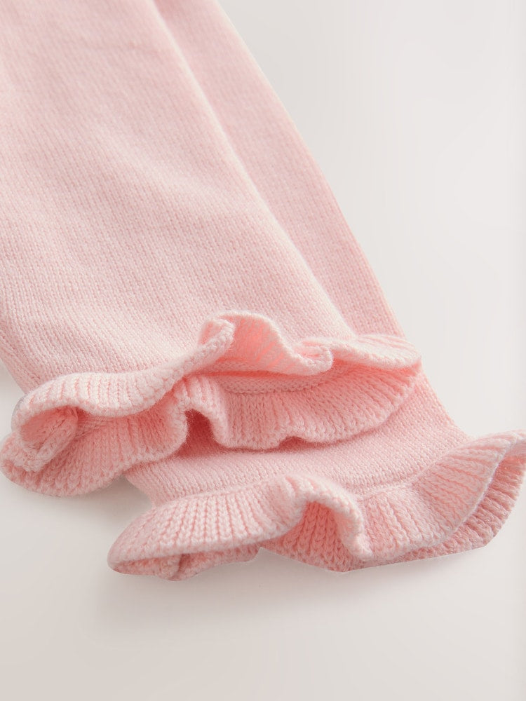 |BabyGirl| Vestido De Tricô Two for Baby Pink Bunny (0 meses a 2 anos)