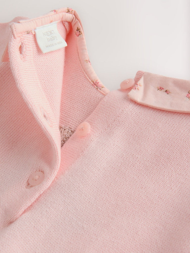 |BabyGirl| Vestido De Tricô Two for Baby Pink Bunny (0 meses a 2 anos)
