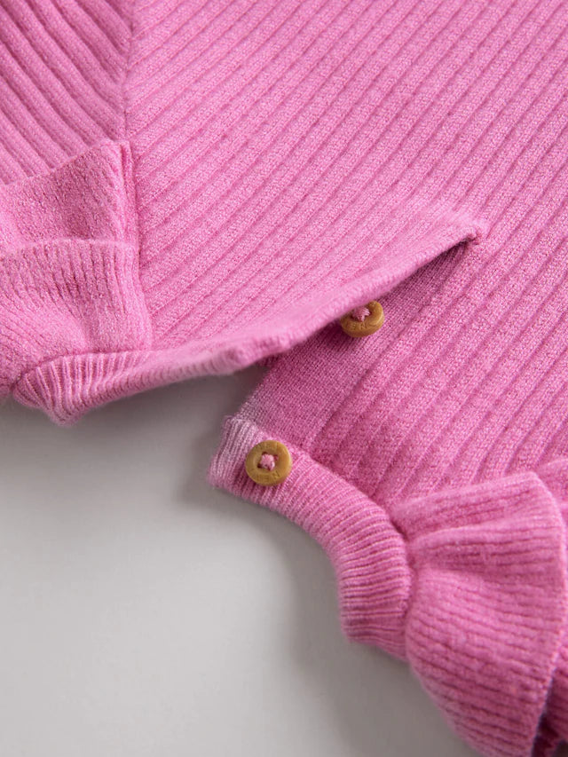 |BabyGirl| Conjunto De 2 Peças De Suéter e Legging De Tricô Rosa Brilhante Para Bebê (0 meses a 3 anos)