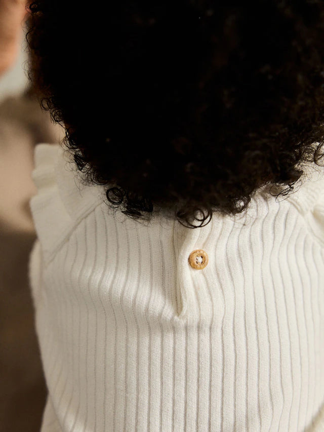 |BabyGirl| Conjunto De 2 Peças De Suéter e Legging De Tricô Creme Para Bebê (0 meses a 3 anos)