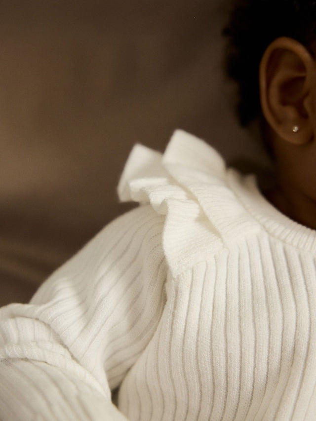 |BabyGirl| Conjunto De 2 Peças De Suéter e Legging De Tricô Creme Para Bebê (0 meses a 3 anos)