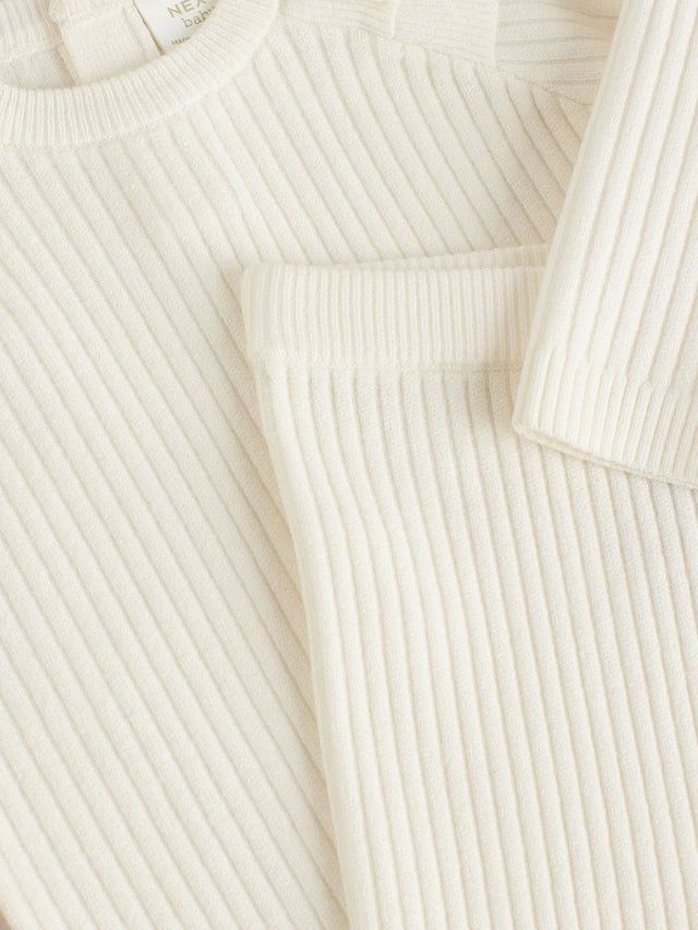 |BabyGirl| Conjunto De 2 Peças De Suéter e Legging De Tricô Creme Para Bebê (0 meses a 3 anos)