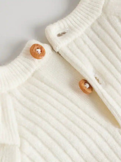 |BabyGirl| Conjunto De 2 Peças De Suéter e Legging De Tricô Creme Para Bebê (0 meses a 3 anos)