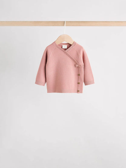 |BabyGirl| Conjunto De 2 Peças De Suéter e Leggings De Tricô Rosa Para Bebê (0 meses a 2 anos)