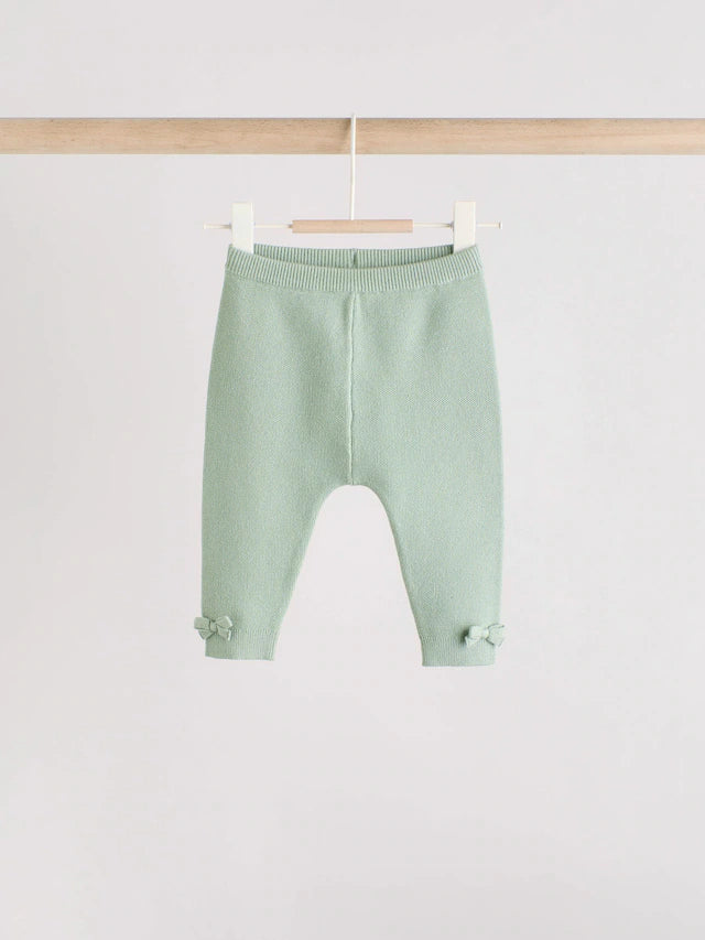 |BabyBoy| Conjunto De 2 Peças De Suéter e Leggings De Tricô Verde-Sálvia Para Bebê (0 meses a 2 anos)