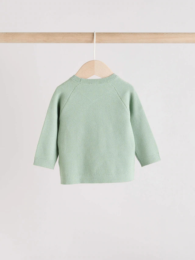 |BabyBoy| Conjunto De 2 Peças De Suéter e Leggings De Tricô Verde-Sálvia Para Bebê (0 meses a 2 anos)