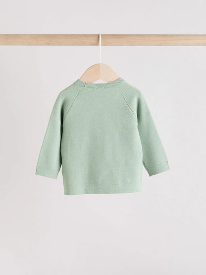 |BabyBoy| Conjunto De 2 Peças De Suéter e Leggings De Tricô Verde-Sálvia Para Bebê (0 meses a 2 anos)