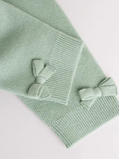 |BabyBoy| Conjunto De 2 Peças De Suéter e Leggings De Tricô Verde-Sálvia Para Bebê (0 meses a 2 anos)