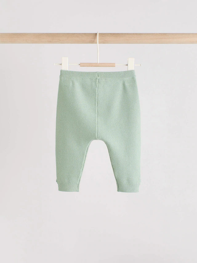|BabyBoy| Conjunto De 2 Peças De Suéter e Leggings De Tricô Verde-Sálvia Para Bebê (0 meses a 2 anos)