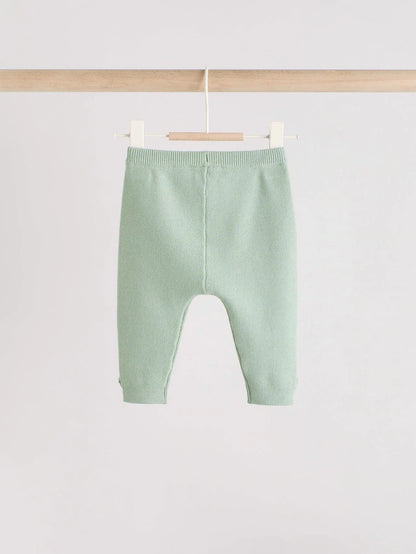 |BabyBoy| Conjunto De 2 Peças De Suéter e Leggings De Tricô Verde-Sálvia Para Bebê (0 meses a 2 anos)