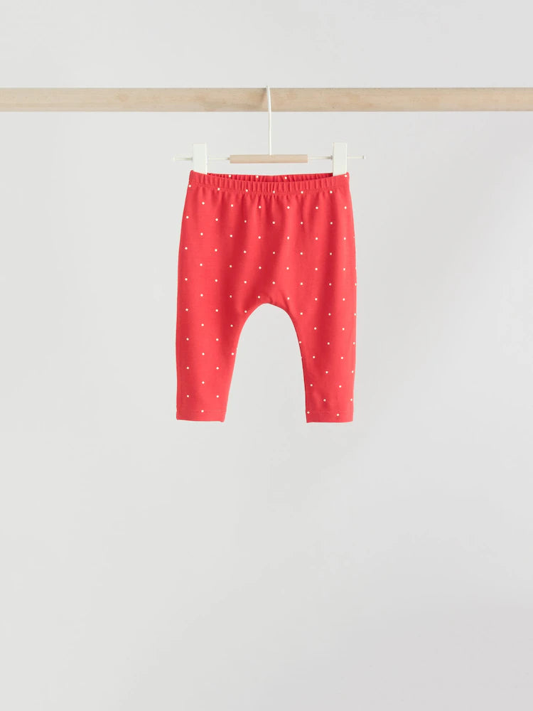 |BabyGirl| Conjunto De Blusa e Leggings De Manga Comprida Vermelho/Azul/Creme, 6 Peças (0 meses a 3 anos)