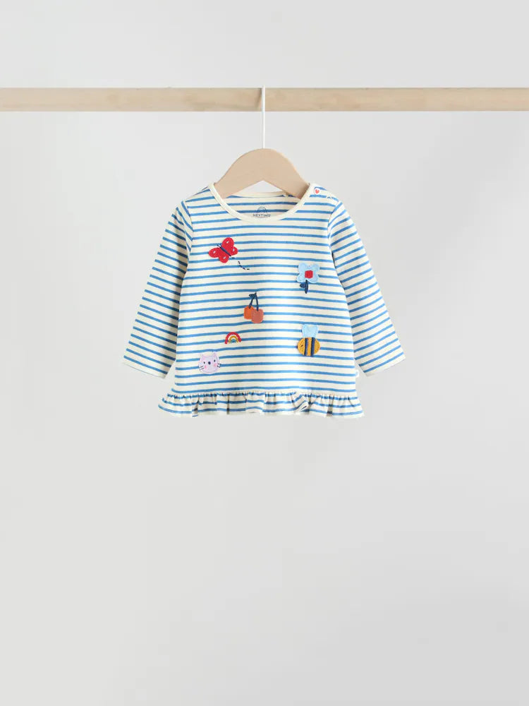 |BabyGirl| Conjunto De Blusa e Leggings De Manga Comprida Vermelho/Azul/Creme, 6 Peças (0 meses a 3 anos)