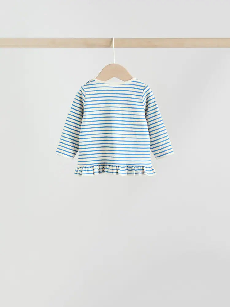 |BabyGirl| Conjunto De Blusa e Leggings De Manga Comprida Vermelho/Azul/Creme, 6 Peças (0 meses a 3 anos)