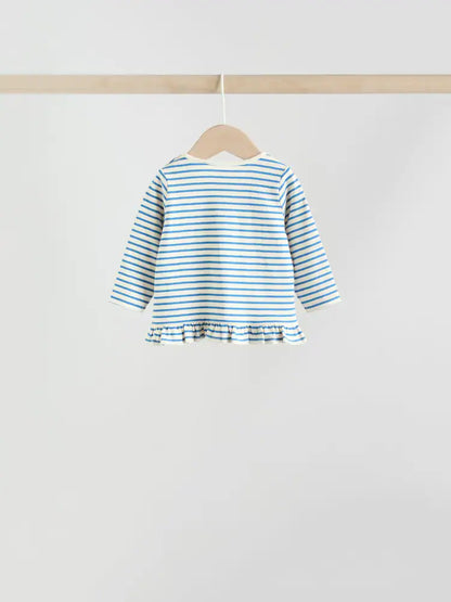 |BabyGirl| Conjunto De Blusa e Leggings De Manga Comprida Vermelho/Azul/Creme, 6 Peças (0 meses a 3 anos)