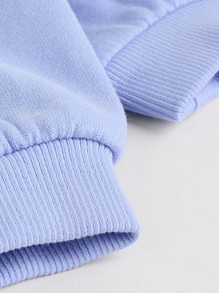 |BabyGirl| Conjunto De 6 Peças De Moletom e Calça De Moletom Roxo/Rosa/Azul Para Bebê (0 meses a 2 anos)