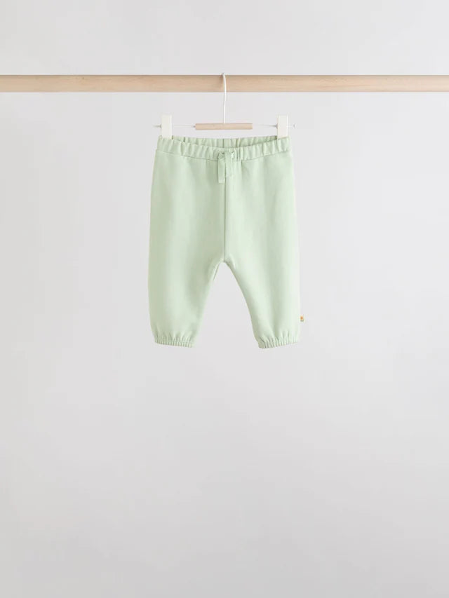 |BabyGirl| Conjunto De 6 peças De Moletom e Calça Jogger Infantil Verde Sálvia/Ferrugem/Creme Ditsy