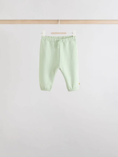 |BabyGirl| Conjunto De 6 peças De Moletom e Calça Jogger Infantil Verde Sálvia/Ferrugem/Creme Ditsy
