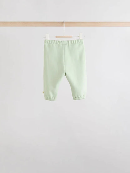 |BabyGirl| Conjunto De 6 peças De Moletom e Calça Jogger Infantil Verde Sálvia/Ferrugem/Creme Ditsy