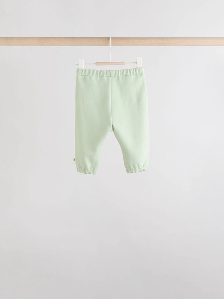 |BabyGirl| Conjunto De 6 Peças De Moletom e Calça De Moletom Infantil Verde Sálvia/Ferrugem/creme (0 meses a 2 anos)