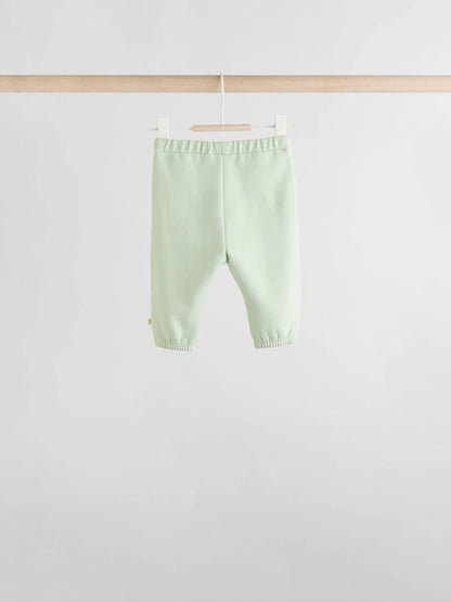 |BabyGirl| Conjunto De 6 Peças De Moletom e Calça De Moletom Infantil Verde Sálvia/Ferrugem/creme (0 meses a 2 anos)