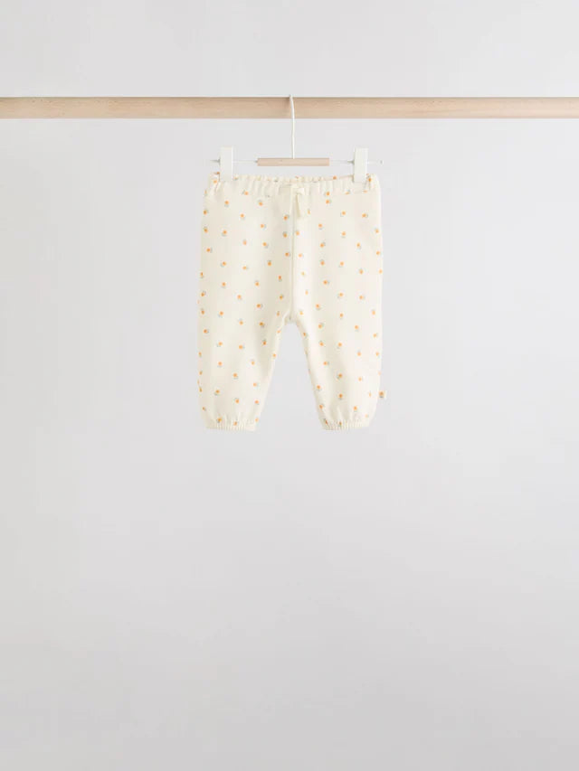 |BabyGirl| Conjunto De 6 peças De Moletom e Calça Jogger Infantil Verde Sálvia/Ferrugem/Creme Ditsy