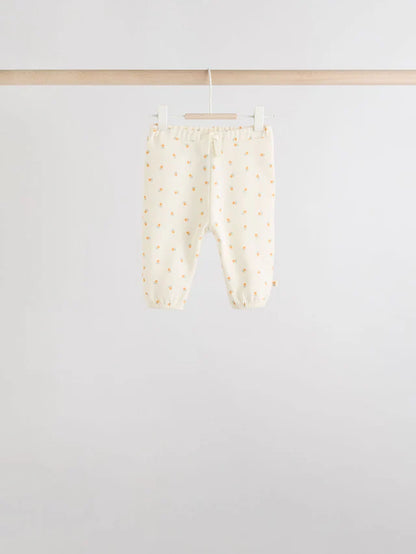 |BabyGirl| Conjunto De 6 peças De Moletom e Calça Jogger Infantil Verde Sálvia/Ferrugem/Creme Ditsy