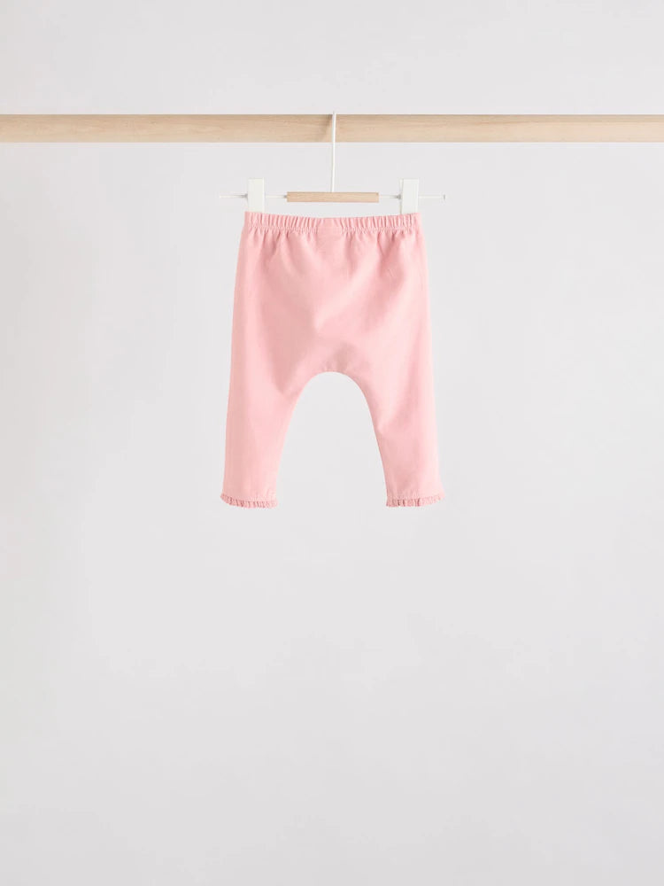 |BabyGirl| Conjunto De 6 Peças De Blusa e Leggings De Manga Comprida Com Personagem Coelho Rosa/Creme