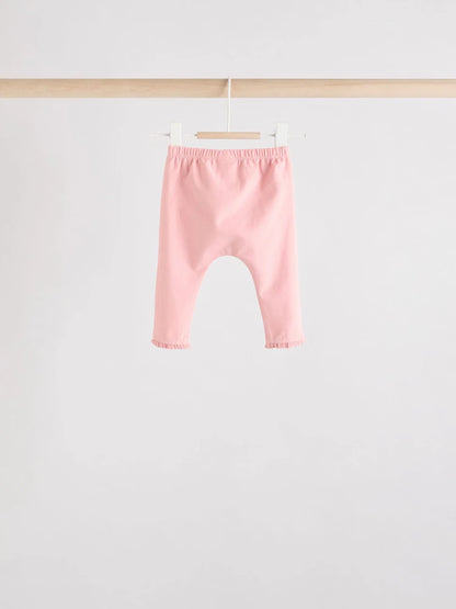 |BabyGirl| Conjunto De 6 Peças De Blusa e Leggings De Manga Comprida Com Personagem Coelho Rosa/Creme