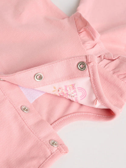 |BabyGirl| Conjunto De 6 Peças De Blusa e Leggings De Manga Comprida Com Personagem Coelho Rosa/Creme