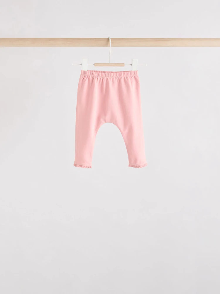 |BabyGirl| Conjunto De 6 Peças De Blusa e Leggings De Manga Comprida Com Personagem Coelho Rosa/Creme