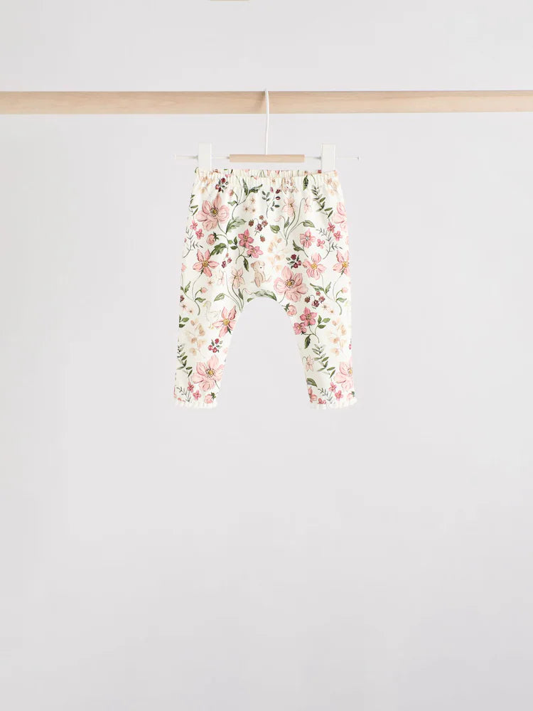 |BabyGirl| Conjunto De 6 Peças De Blusa e Leggings De Manga Comprida Com Personagem Coelho Rosa/Creme