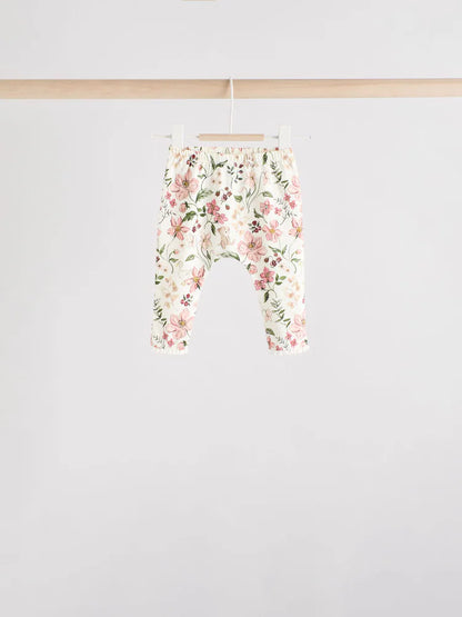 |BabyGirl| Conjunto De 6 Peças De Blusa e Leggings De Manga Comprida Com Personagem Coelho Rosa/Creme